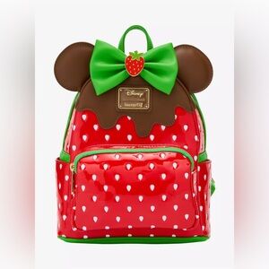 Sold out! Scented chocolate covered strawberry Minnie Mouse Loungefly NWT
